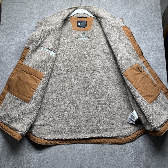 Carhartt‎ Sherpa Lined Duck Vest Brown Workwear Mock Neck Mens 2XL - Picture 9 of 14